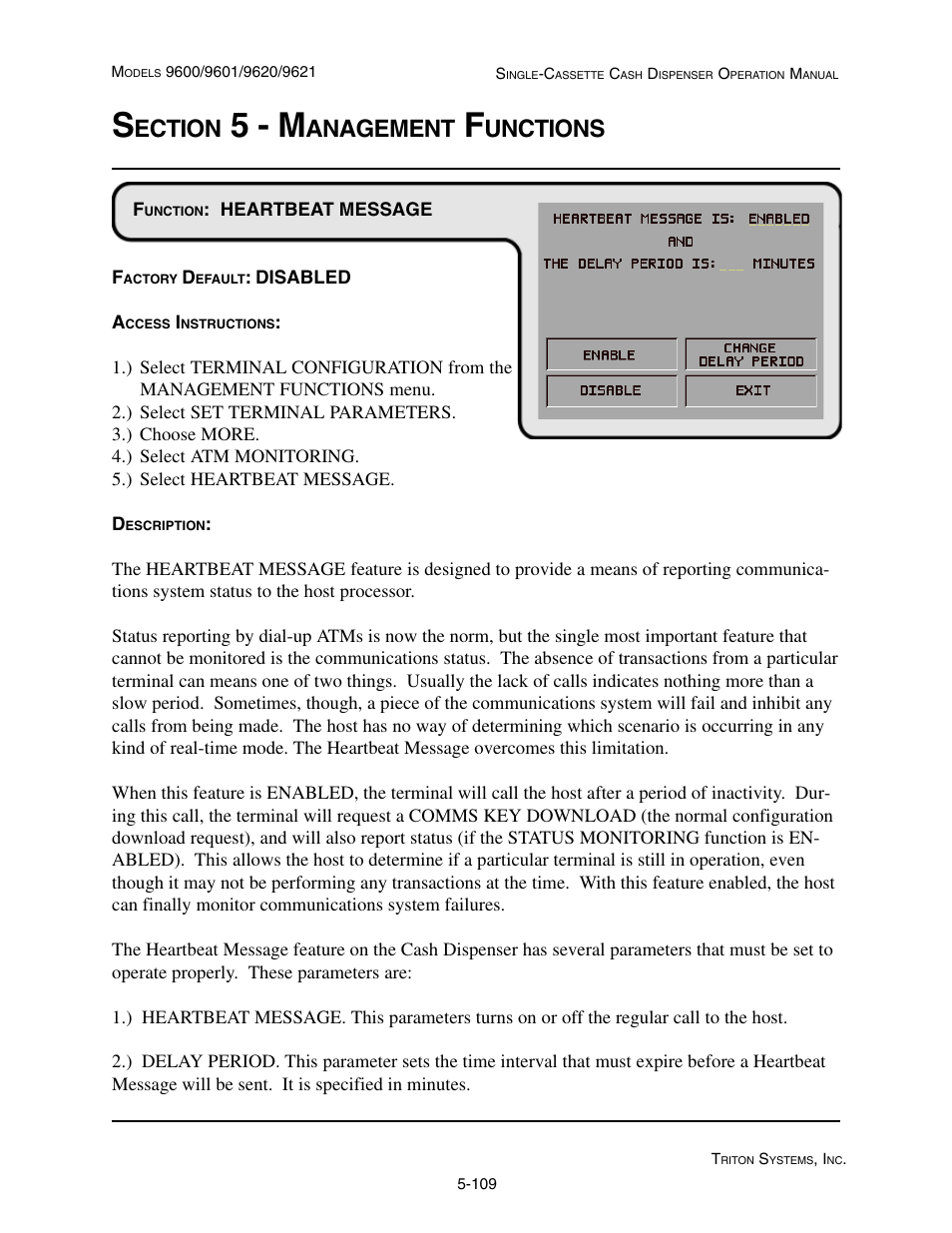 5 - m, Ection, Anagement | Unctions | Triton 9621 Operation Manual User Manual | Page 151 / 209