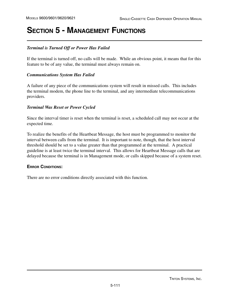 5 - m, Ection, Anagement | Unctions | Triton 9621 Operation Manual User Manual | Page 153 / 209