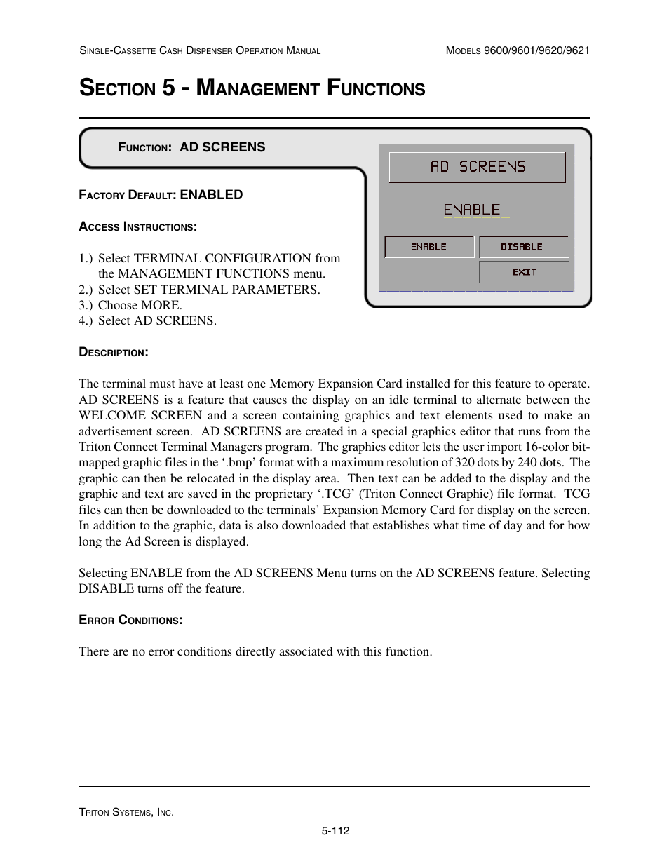 5 - m, Ection, Anagement | Unctions | Triton 9621 Operation Manual User Manual | Page 154 / 209