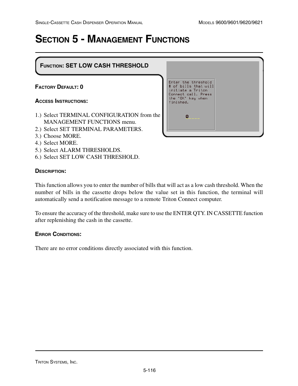 5 - m, Ection, Anagement | Unctions | Triton 9621 Operation Manual User Manual | Page 158 / 209