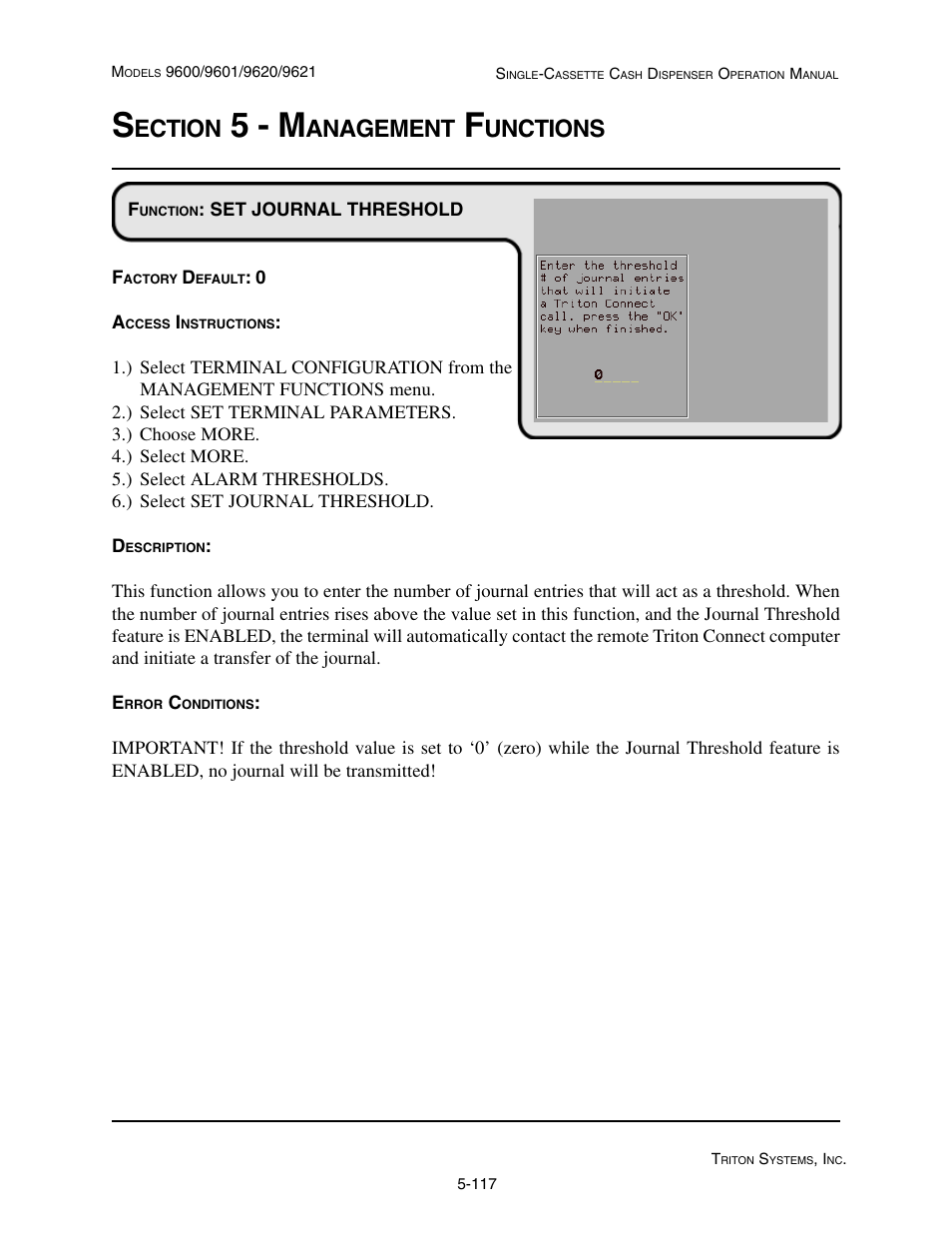 5 - m, Ection, Anagement | Unctions | Triton 9621 Operation Manual User Manual | Page 159 / 209