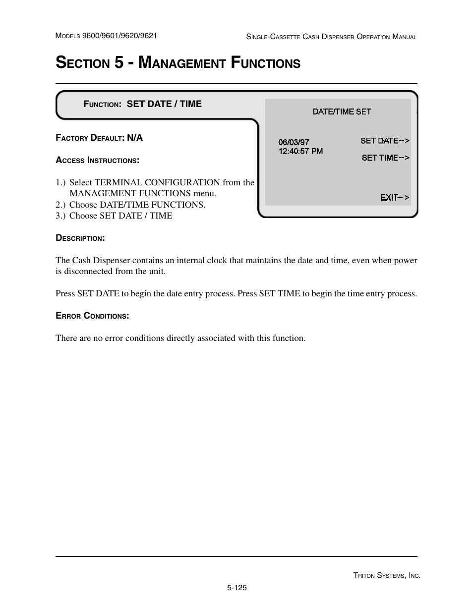 5 - m, Ection, Anagement | Unctions | Triton 9621 Operation Manual User Manual | Page 167 / 209