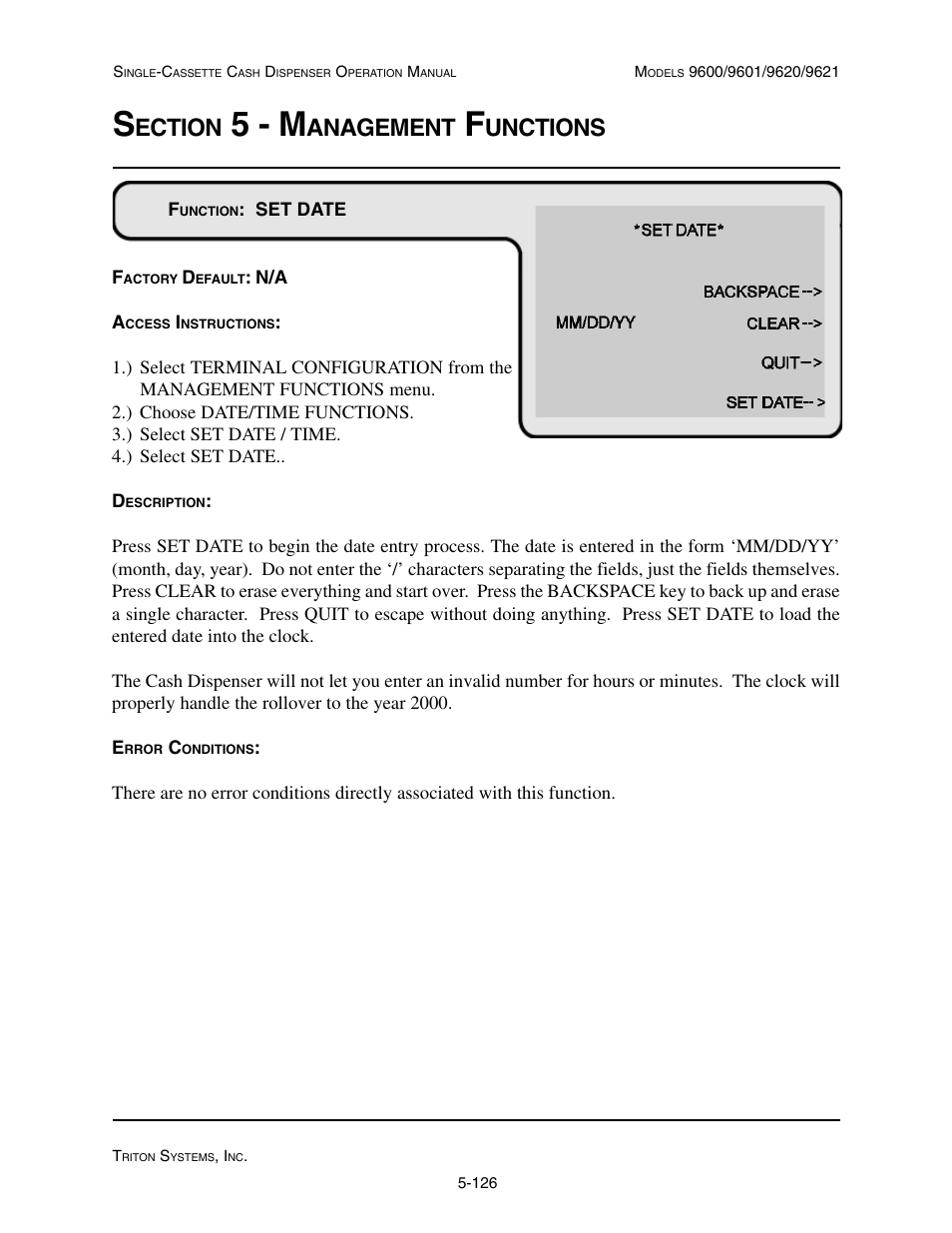 5 - m, Ection, Anagement | Unctions | Triton 9621 Operation Manual User Manual | Page 168 / 209