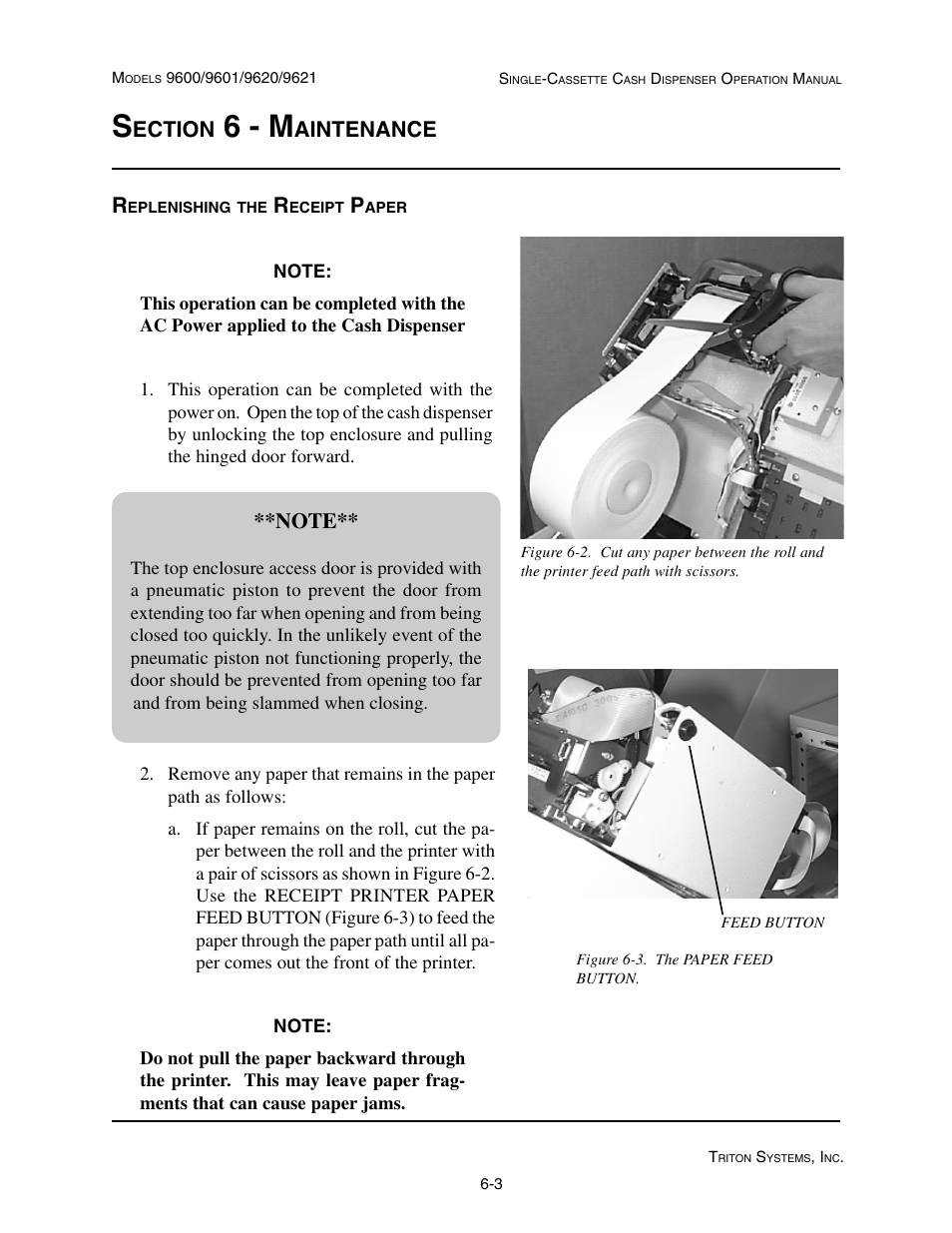 6 - m, Ection, Aintenance | Triton 9621 Operation Manual User Manual | Page 175 / 209