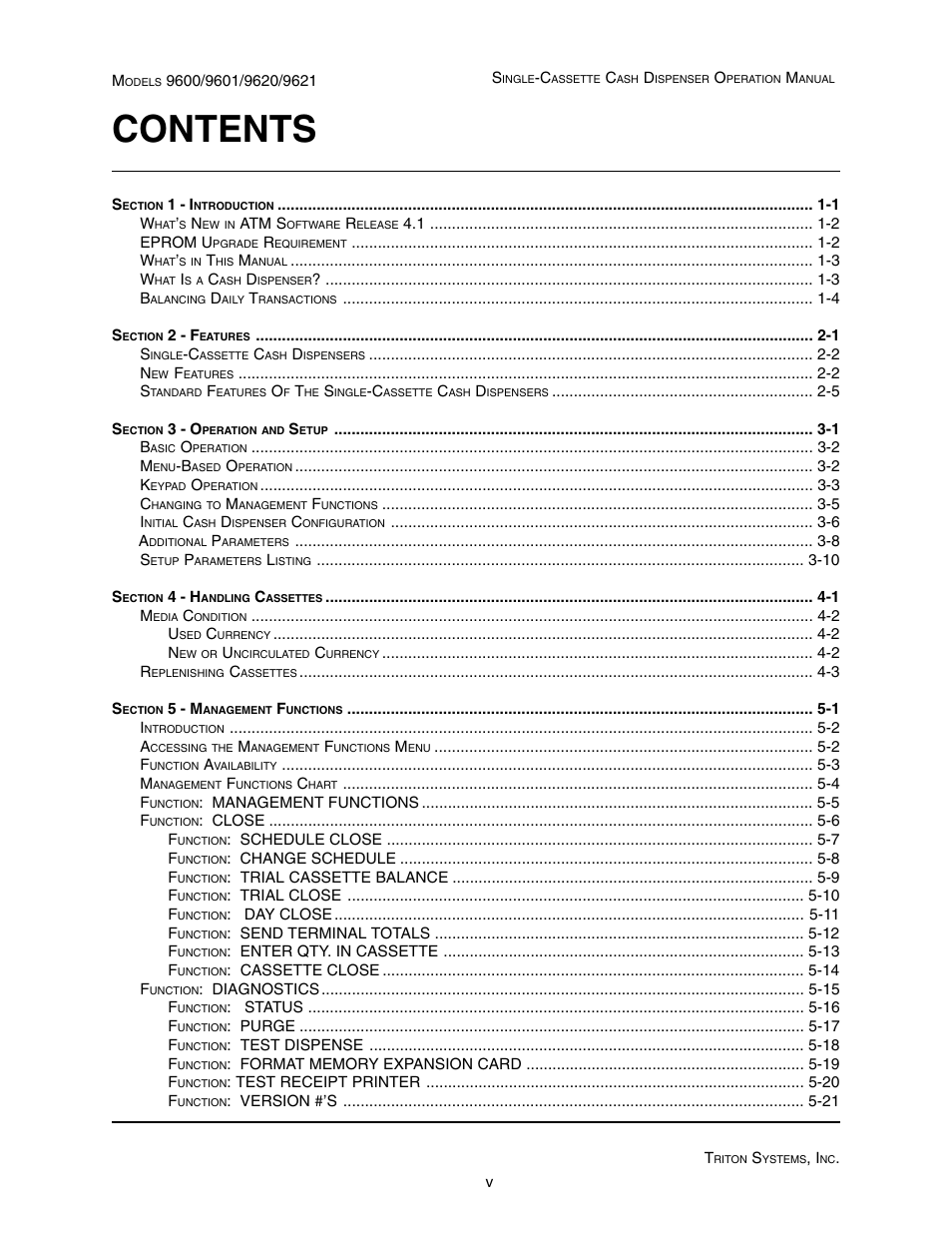 Triton 9621 Operation Manual User Manual | Page 5 / 209