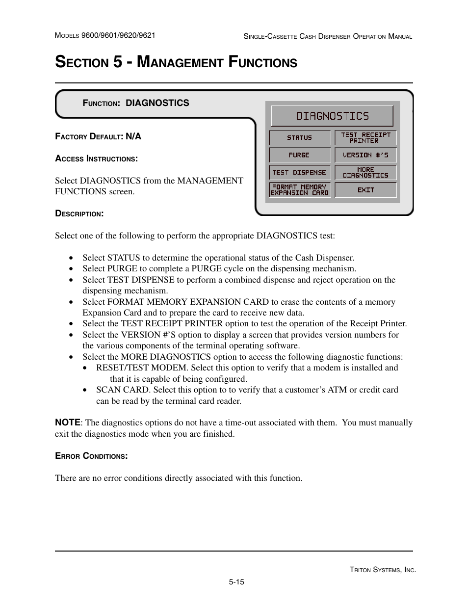 5 - m, Ection, Anagement | Unctions | Triton 9621 Operation Manual User Manual | Page 57 / 209