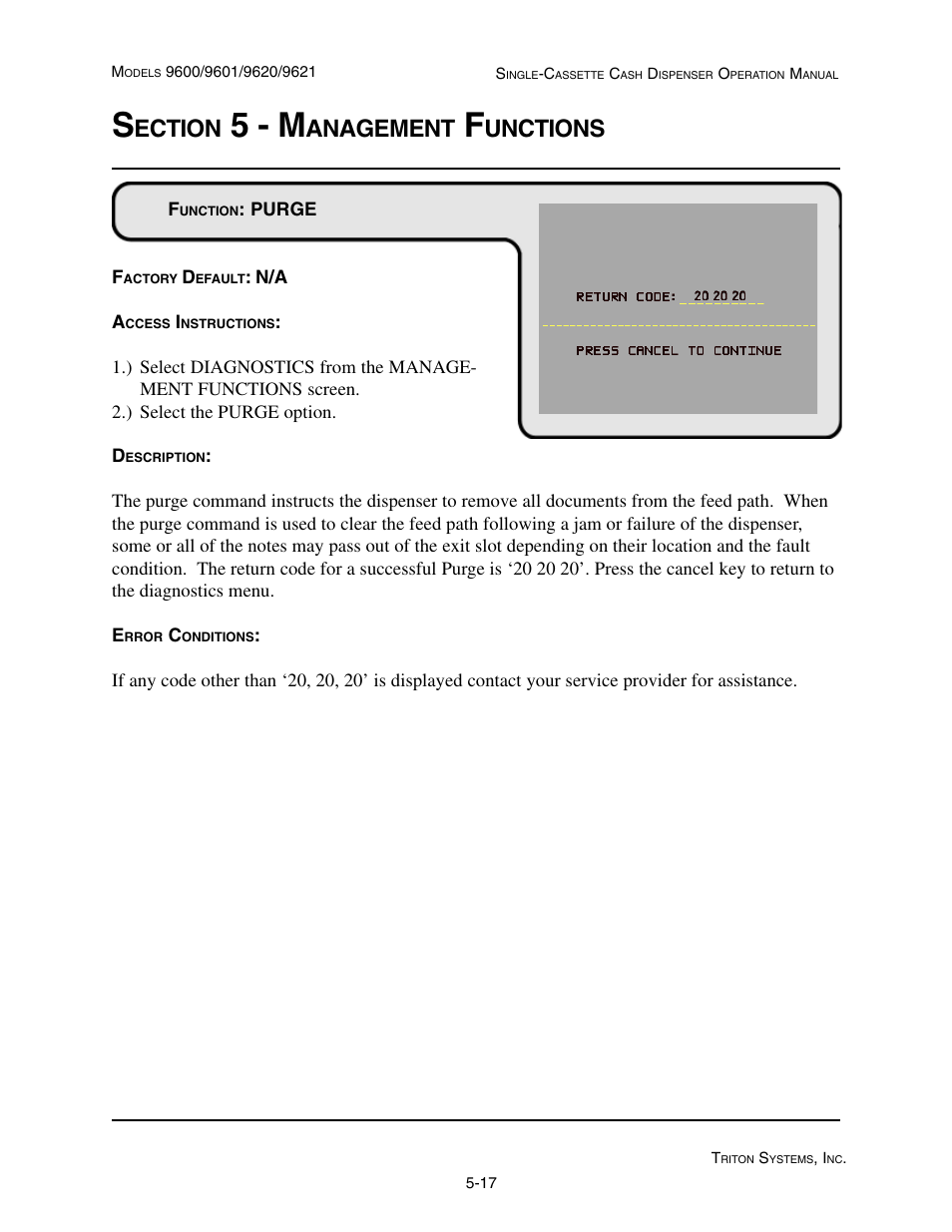 5 - m, Ection, Anagement | Unctions | Triton 9621 Operation Manual User Manual | Page 59 / 209