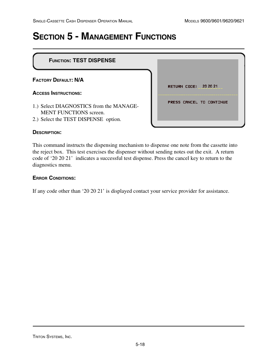 5 - m, Ection, Anagement | Unctions | Triton 9621 Operation Manual User Manual | Page 60 / 209