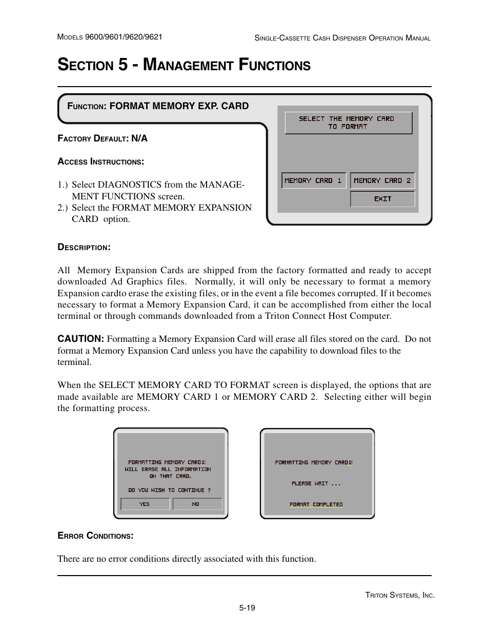 5 - m, Ection, Anagement | Unctions | Triton 9621 Operation Manual User Manual | Page 61 / 209