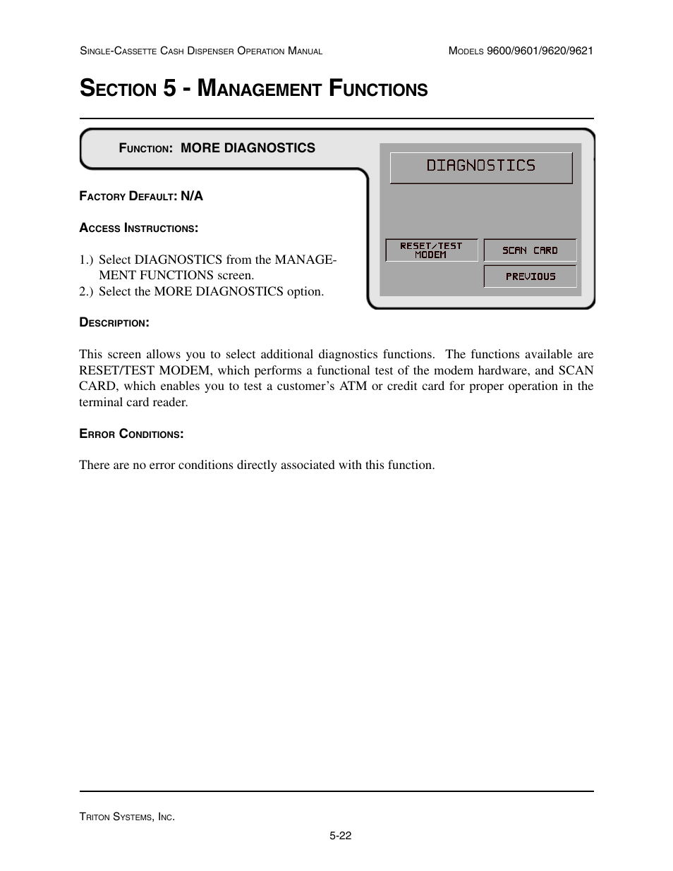 5 - m, Ection, Anagement | Unctions | Triton 9621 Operation Manual User Manual | Page 64 / 209