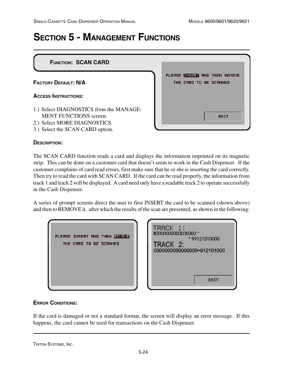 5 - m, Ection, Anagement | Unctions | Triton 9621 Operation Manual User Manual | Page 66 / 209