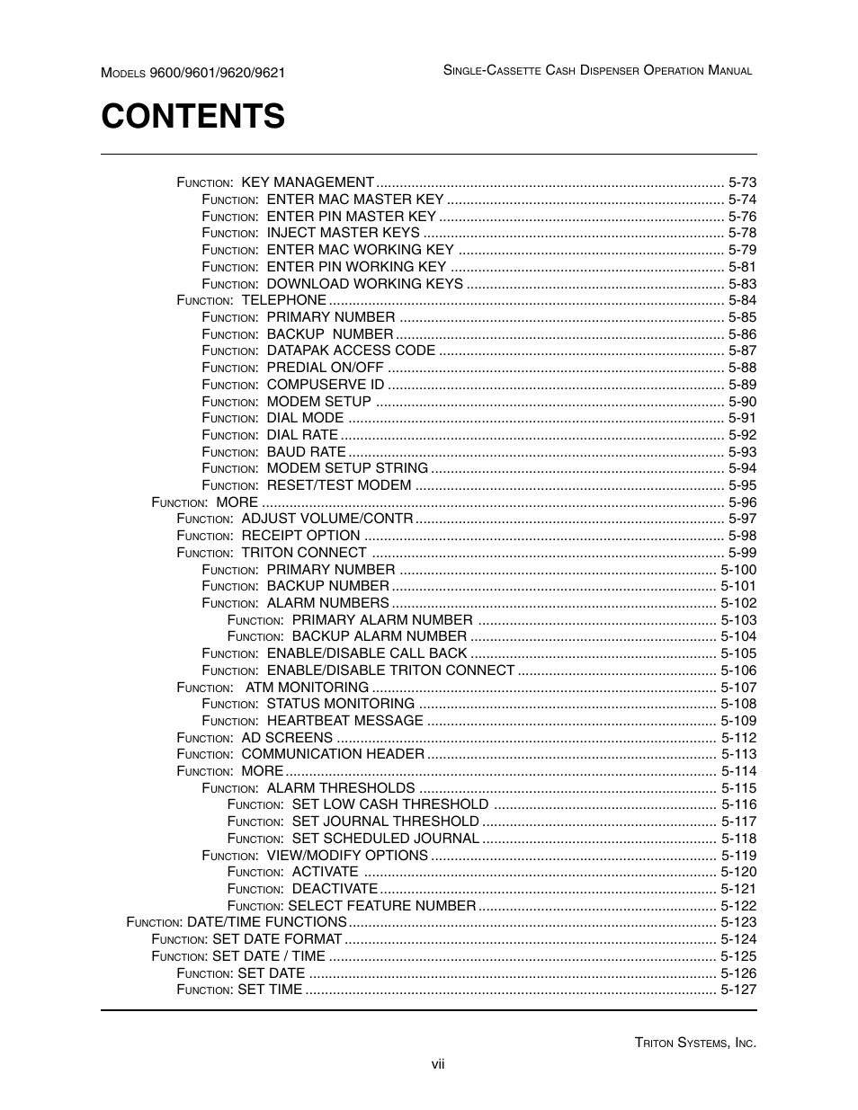 Triton 9621 Operation Manual User Manual | Page 7 / 209