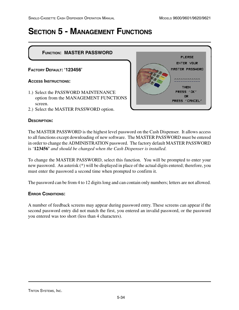 5 - m, Ection, Anagement | Unctions | Triton 9621 Operation Manual User Manual | Page 76 / 209