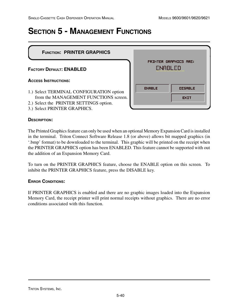 5 - m, Ection, Anagement | Unctions | Triton 9621 Operation Manual User Manual | Page 82 / 209