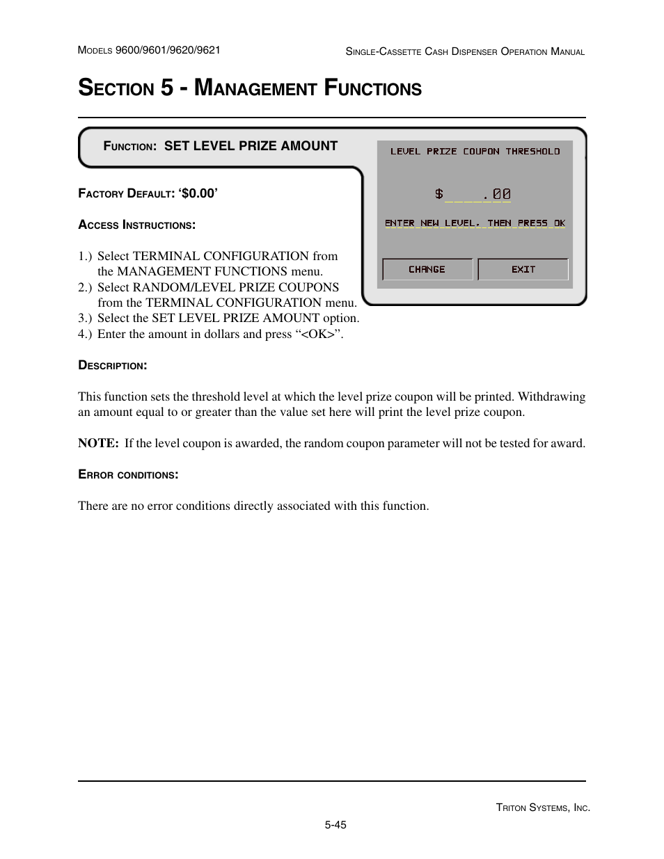 5 - m, Ection, Anagement | Unctions | Triton 9621 Operation Manual User Manual | Page 87 / 209