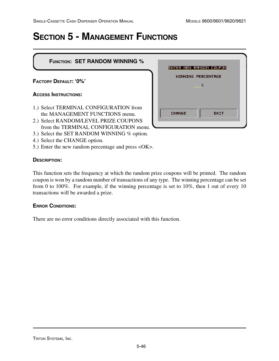 5 - m, Ection, Anagement | Unctions | Triton 9621 Operation Manual User Manual | Page 88 / 209