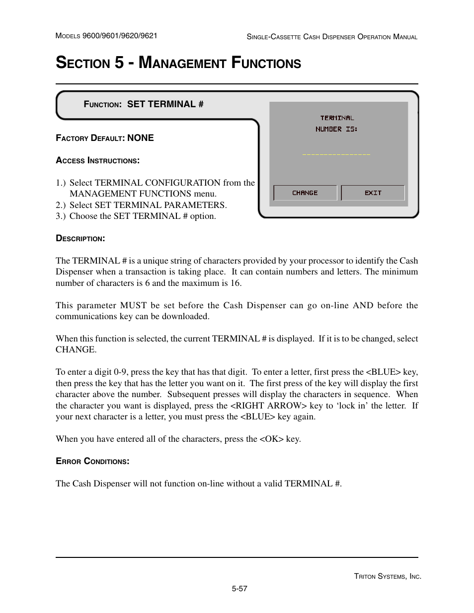 5 - m, Ection, Anagement | Unctions | Triton 9621 Operation Manual User Manual | Page 99 / 209