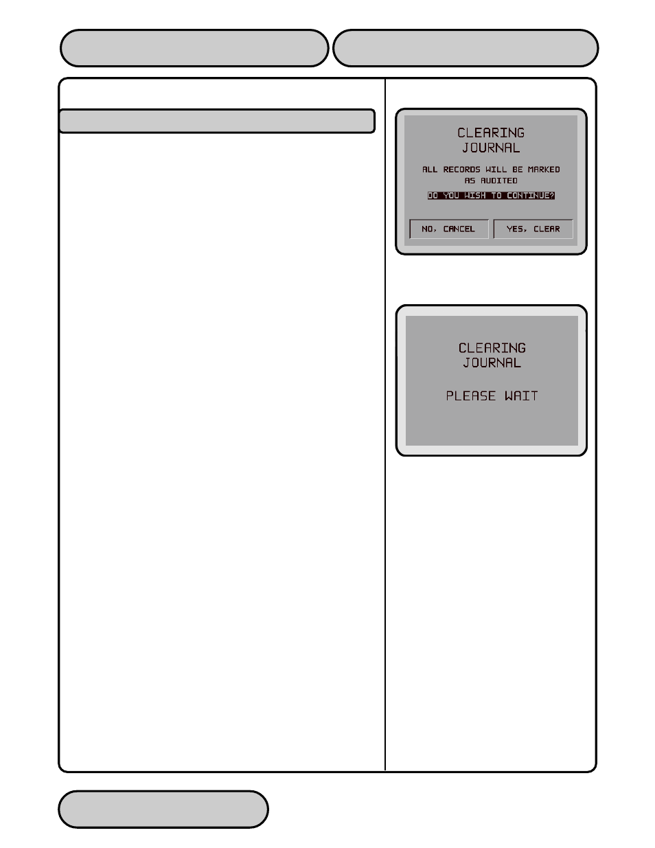Clear journal | Triton 9610 Operation Manual User Manual | Page 74 / 210