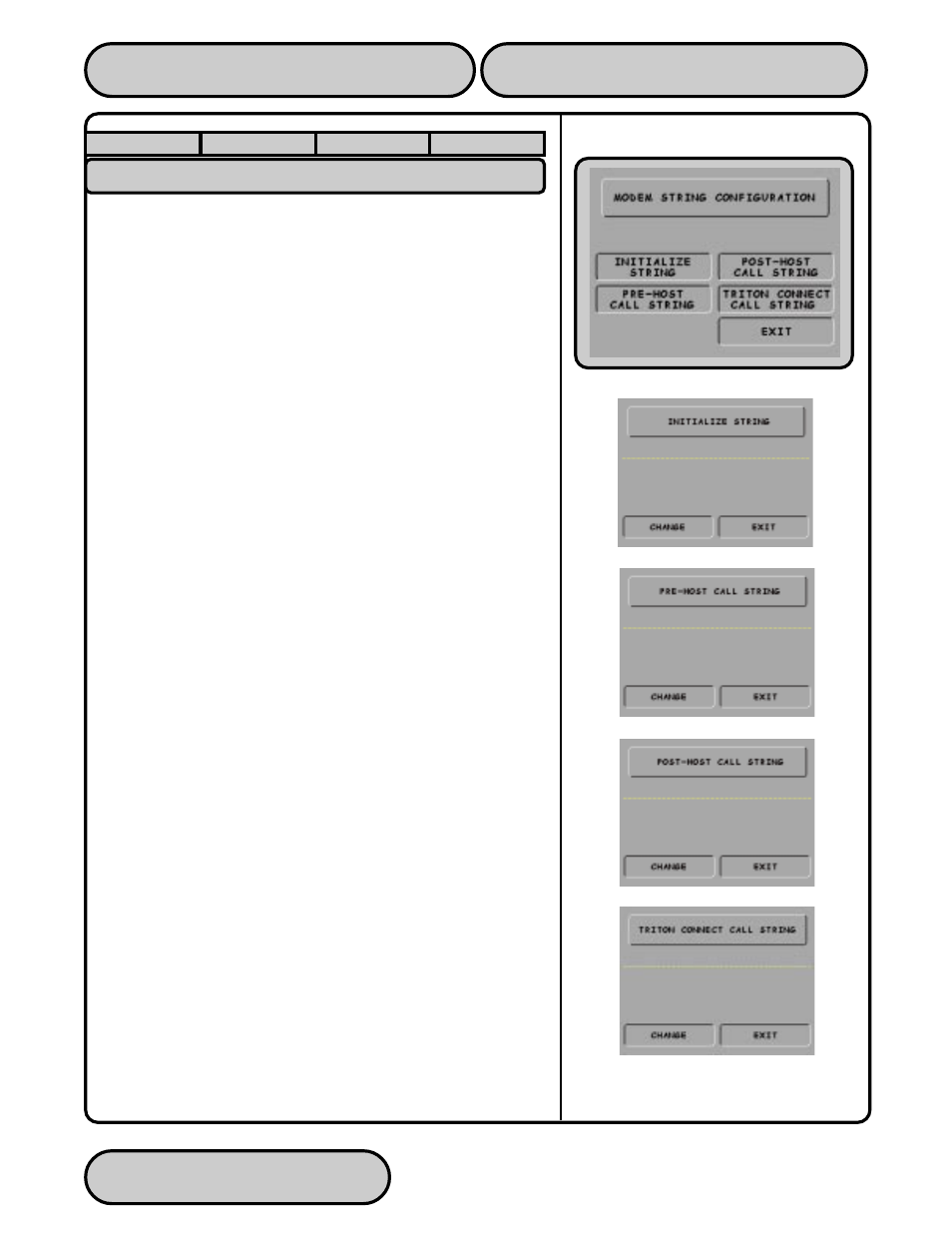 Modem setup string, Reset/test modem -122, Triton systems, inc | Triton 97XX Series Operation Manual User Manual | Page 176 / 265