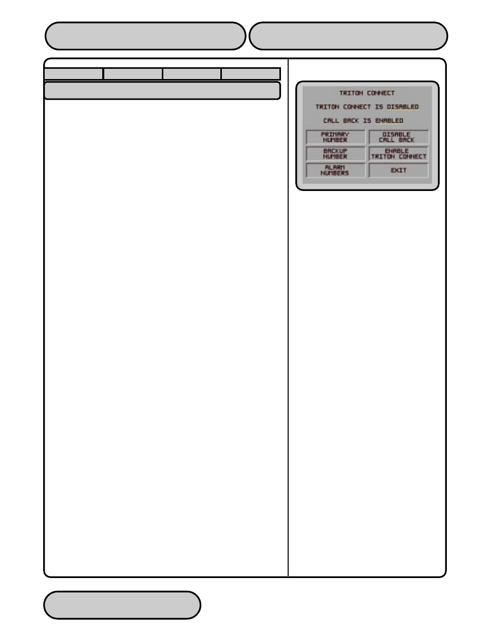 Enable/disable call back, Enable/disable triton connect -133, 97xx-series | Triton 97XX Series Operation Manual User Manual | Page 187 / 265