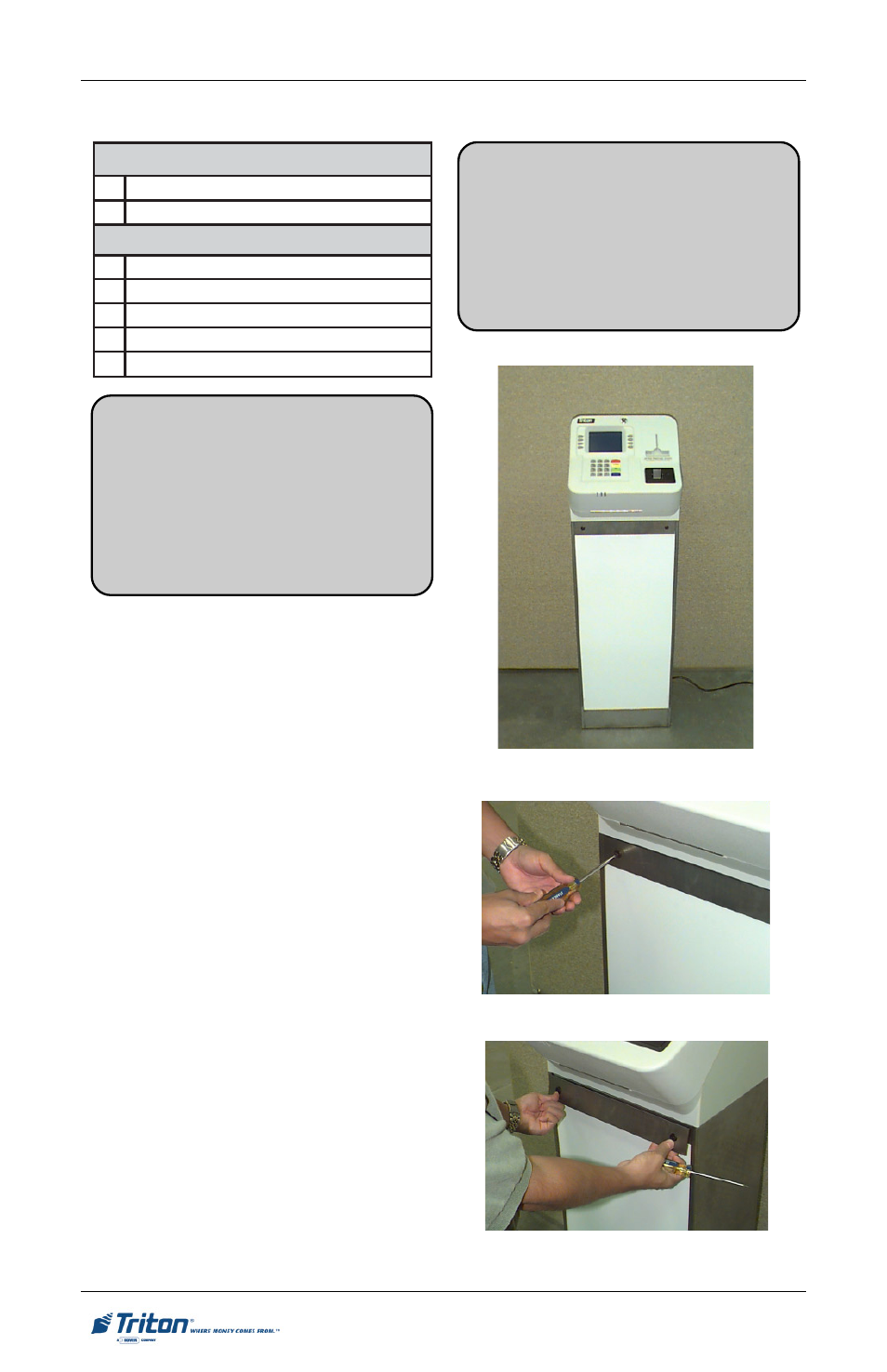 9200 (s, Iosk, Nstallation | Rocedures | Triton 9200 Installation Manual User Manual | Page 18 / 26