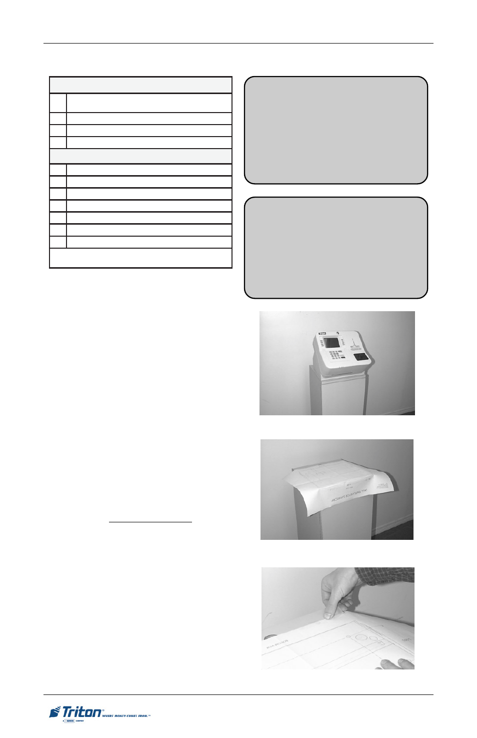 9200 (s, Able, Nstallation | Rocedures, Odel, Uper, Crip | Triton 9200 Installation Manual User Manual | Page 22 / 26