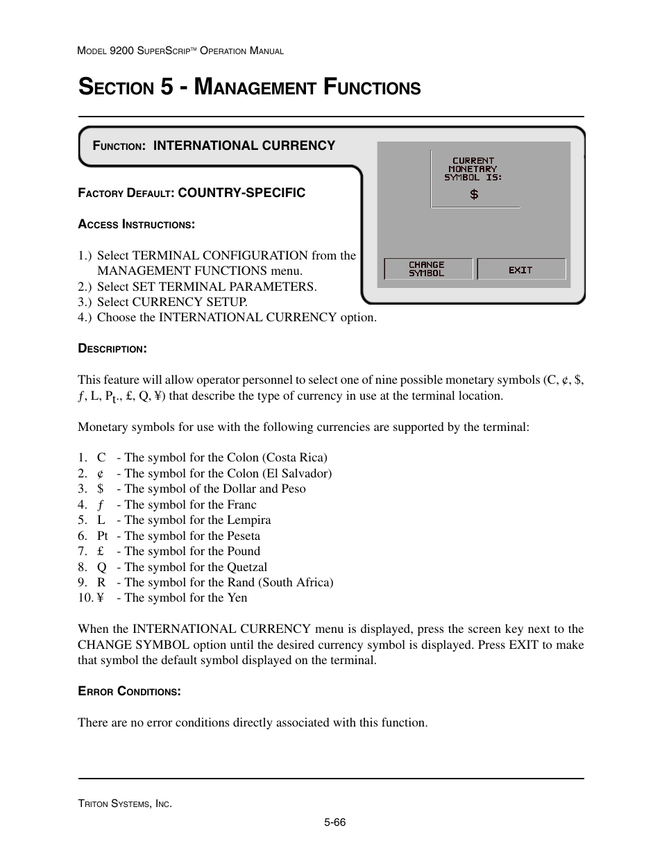 5 - m, Ection, Anagement | Unctions | Triton 9200 Operation Manual User Manual | Page 102 / 179