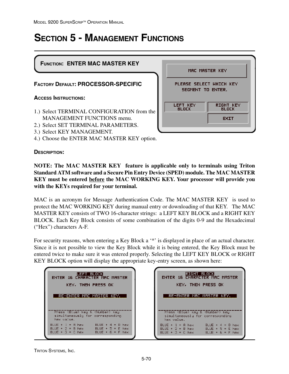 5 - m, Ection, Anagement | Unctions | Triton 9200 Operation Manual User Manual | Page 106 / 179