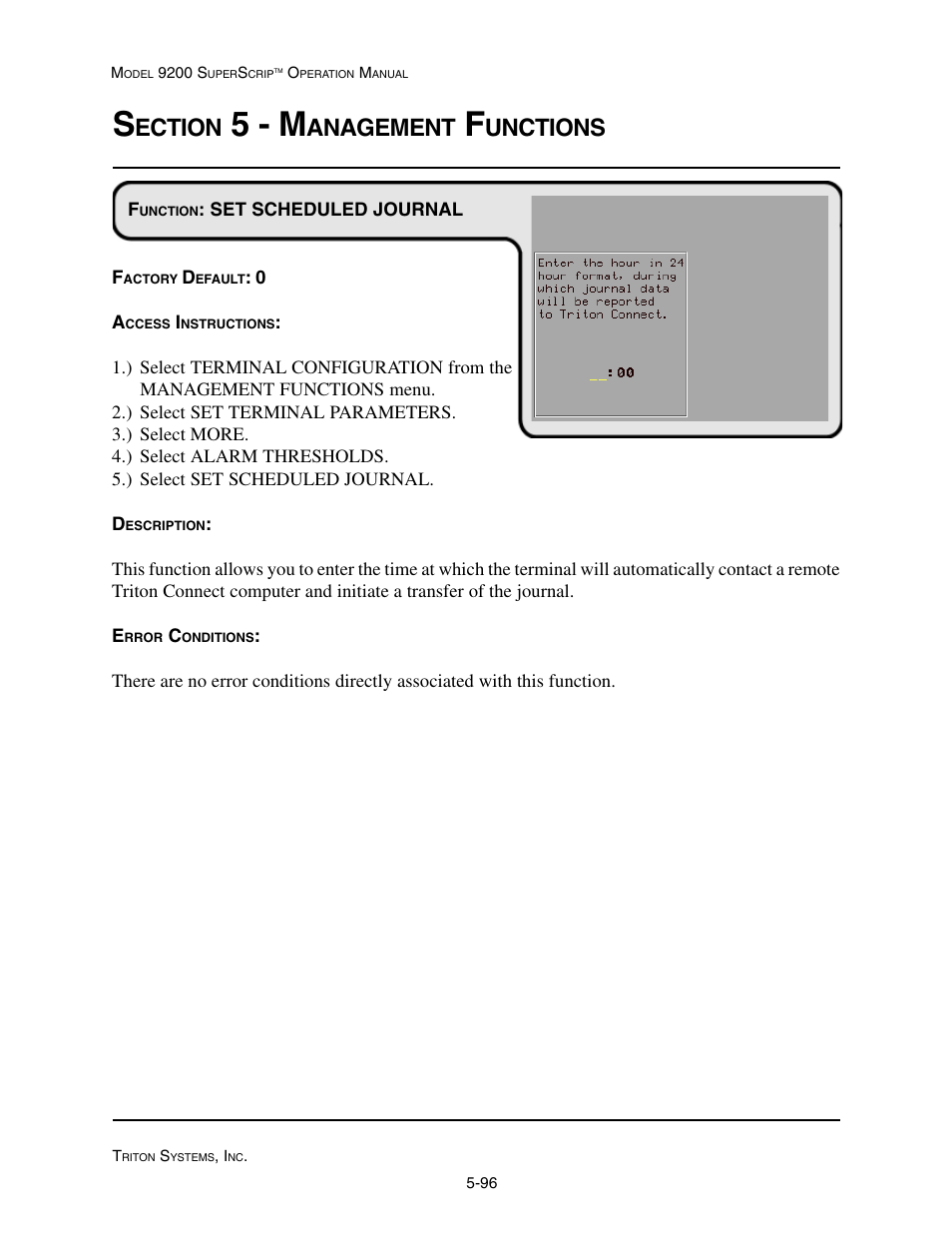 5 - m, Ection, Anagement | Unctions | Triton 9200 Operation Manual User Manual | Page 132 / 179