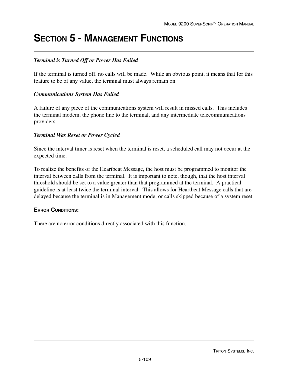 5 - m, Ection, Anagement | Unctions | Triton 9200 Operation Manual User Manual | Page 145 / 179