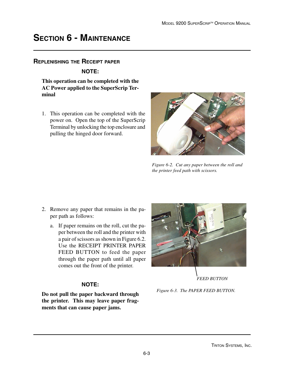 6 - m, Ection, Aintenance | Triton 9200 Operation Manual User Manual | Page 157 / 179