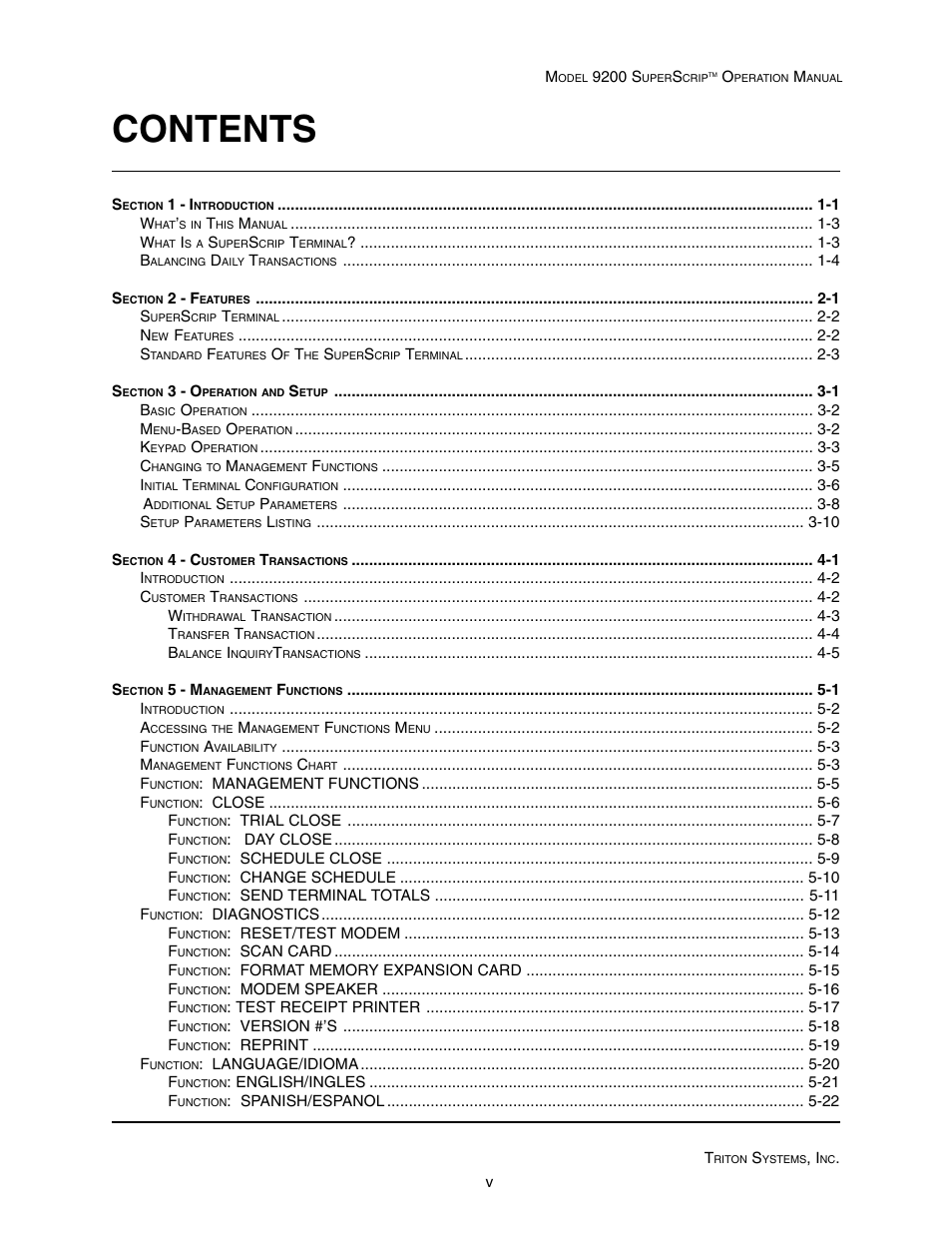 Triton 9200 Operation Manual User Manual | Page 5 / 179