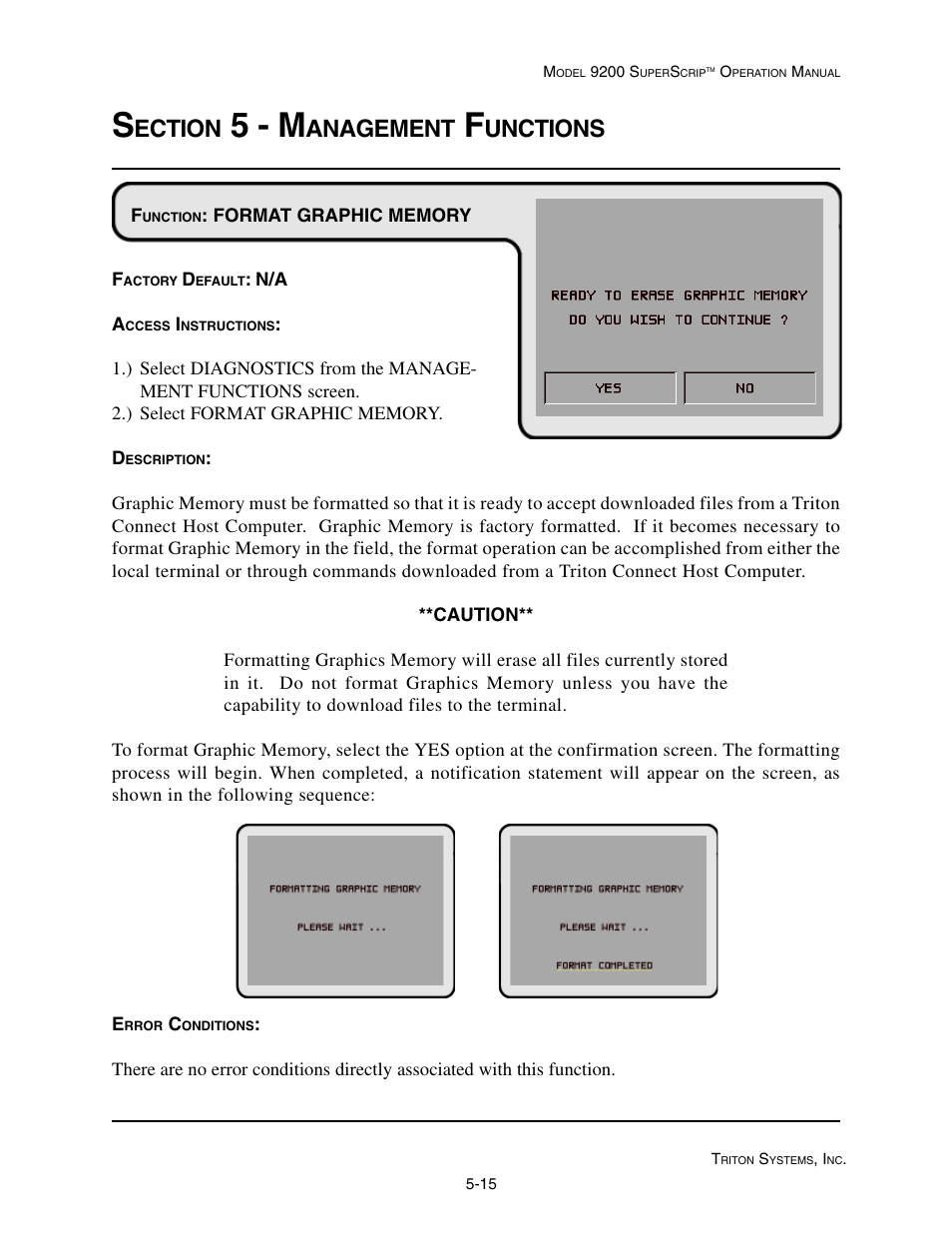 5 - m, Ection, Anagement | Unctions | Triton 9200 Operation Manual User Manual | Page 51 / 179
