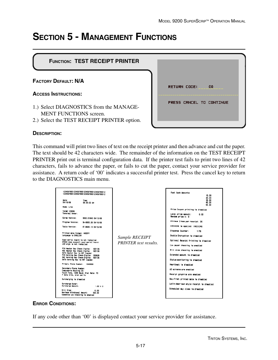 5 - m, Ection, Anagement | Unctions | Triton 9200 Operation Manual User Manual | Page 53 / 179