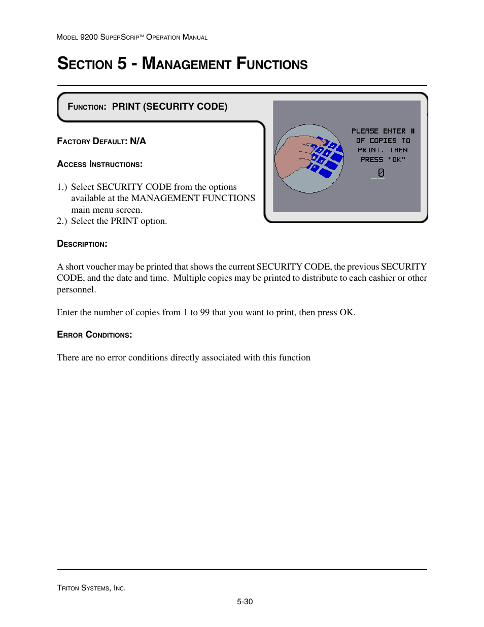 5 - m, Ection, Anagement | Unctions | Triton 9200 Operation Manual User Manual | Page 66 / 179