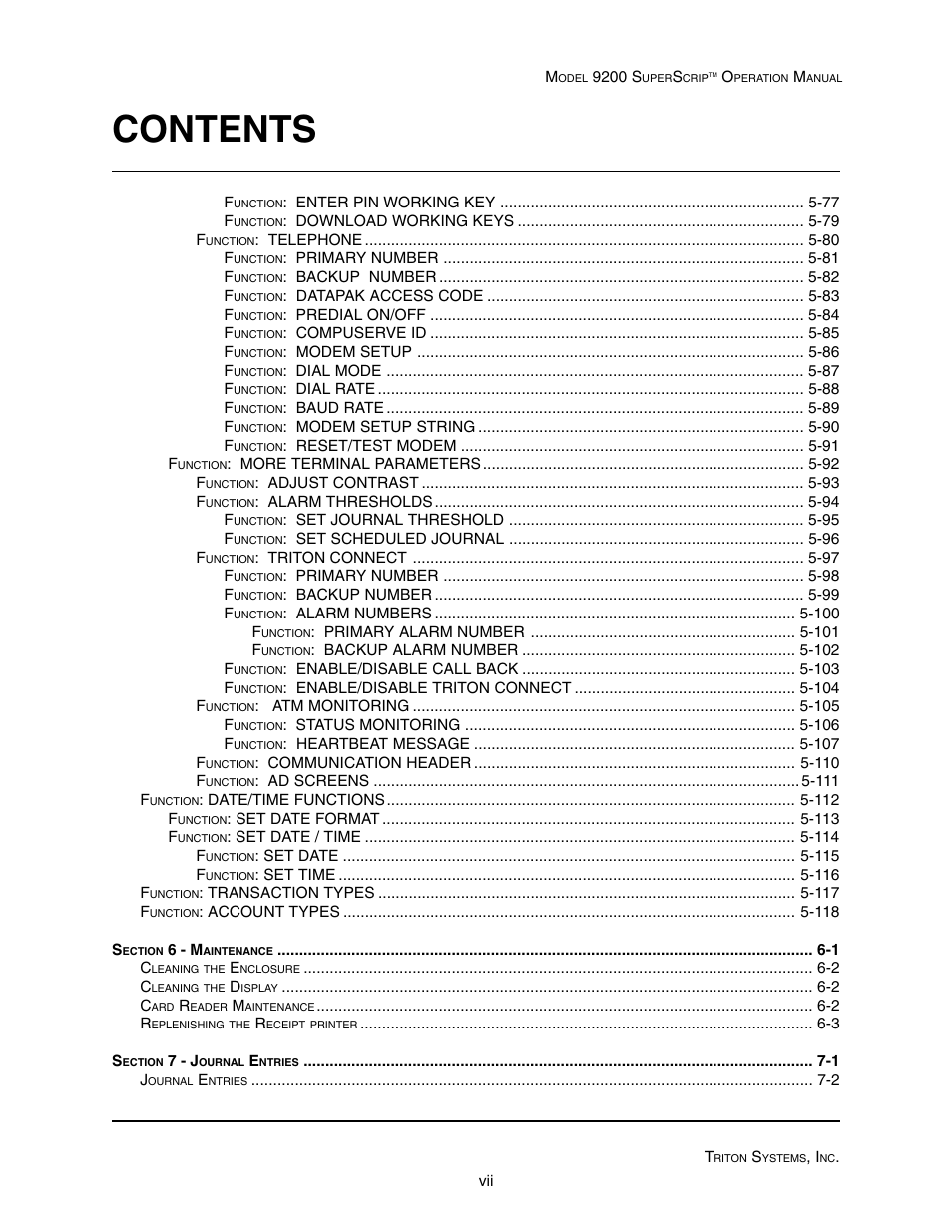 Triton 9200 Operation Manual User Manual | Page 7 / 179