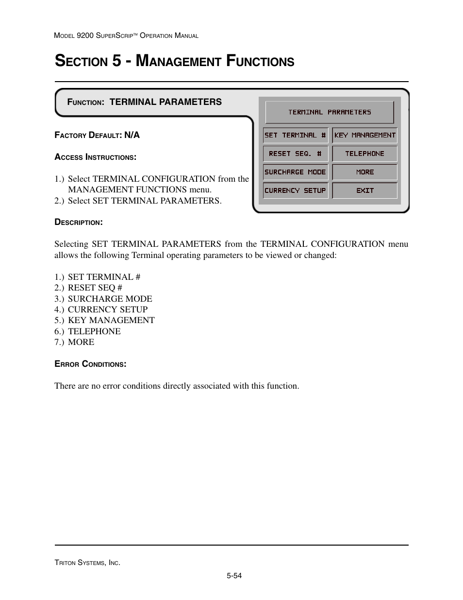 5 - m, Ection, Anagement | Unctions | Triton 9200 Operation Manual User Manual | Page 90 / 179