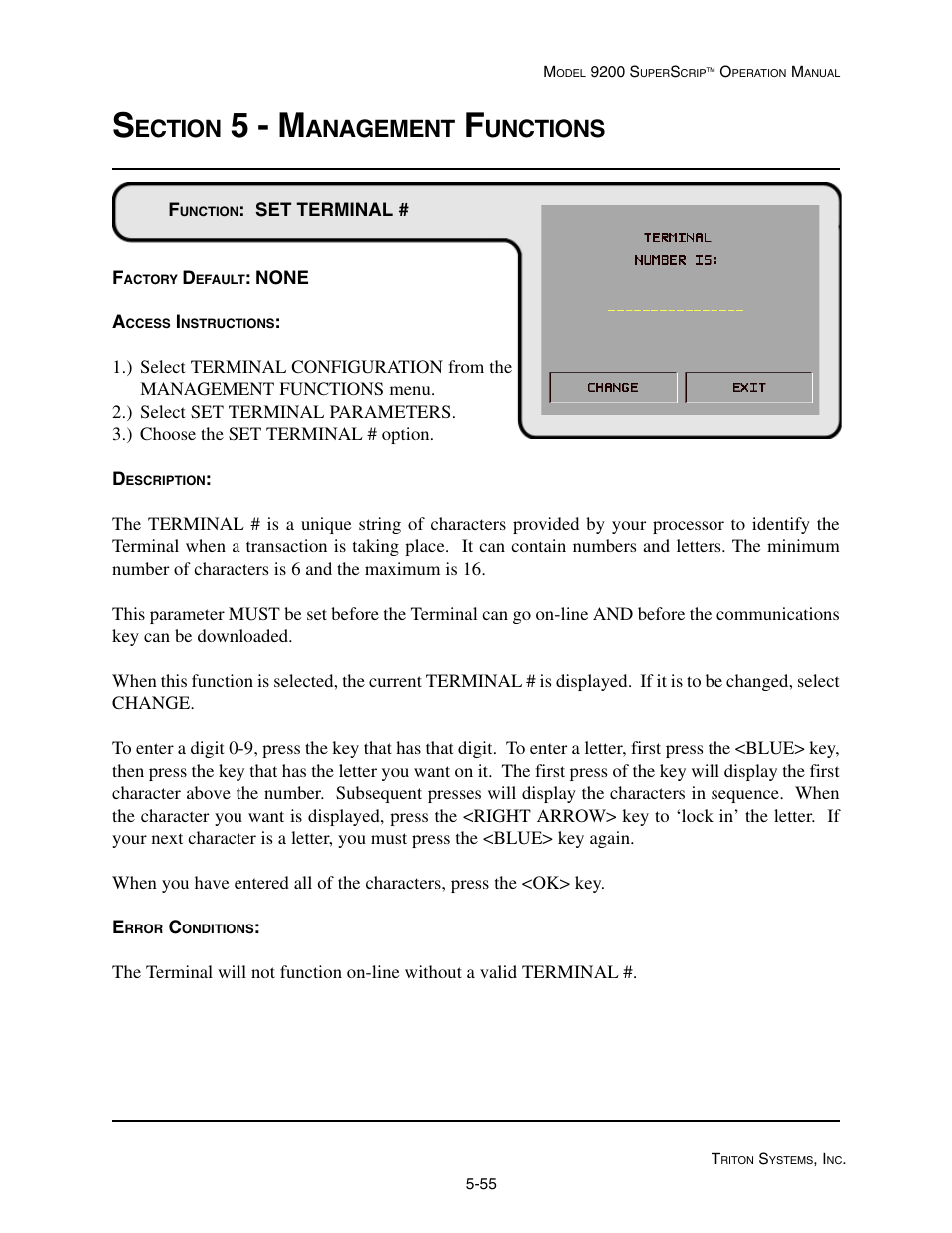 5 - m, Ection, Anagement | Unctions | Triton 9200 Operation Manual User Manual | Page 91 / 179