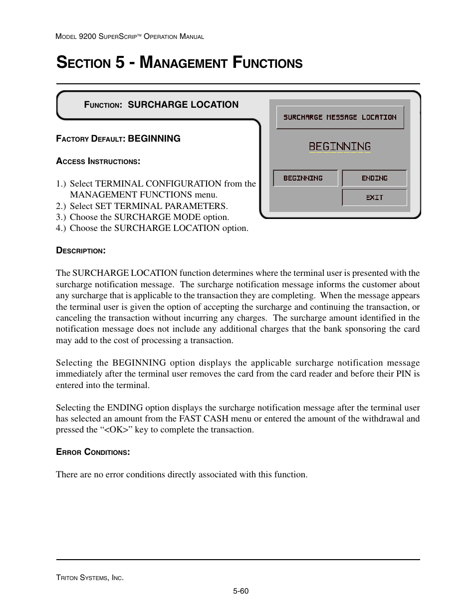 5 - m, Ection, Anagement | Unctions | Triton 9200 Operation Manual User Manual | Page 96 / 179