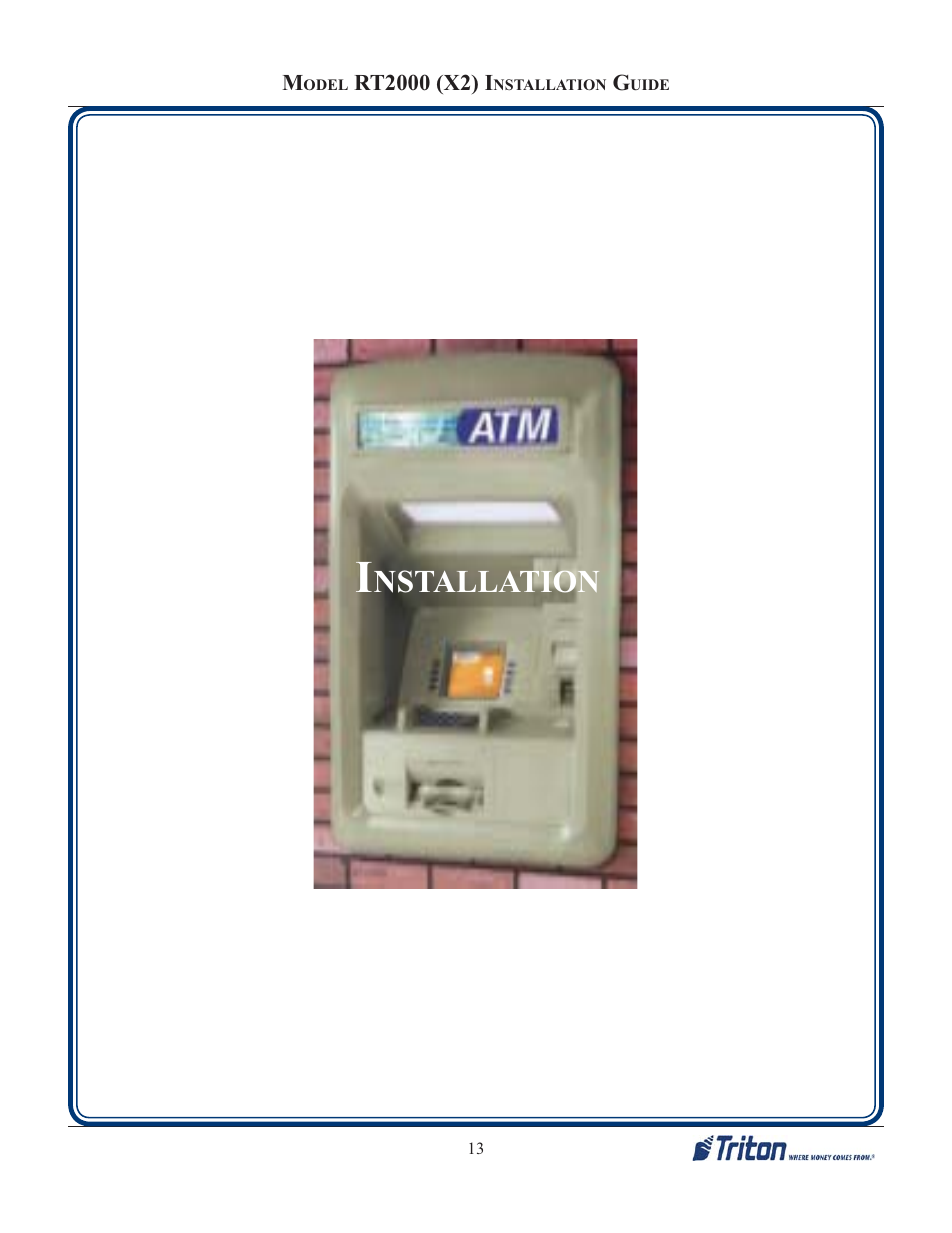 Nstallation | Triton RT2000 X2 Installation Manual User Manual | Page 13 / 36