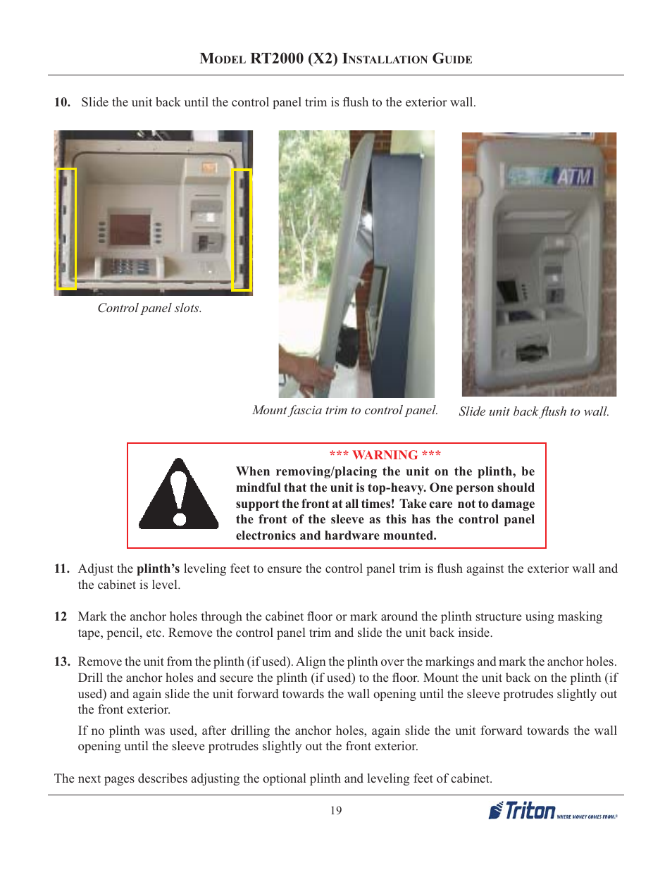 Triton RT2000 X2 Installation Manual User Manual | Page 19 / 36