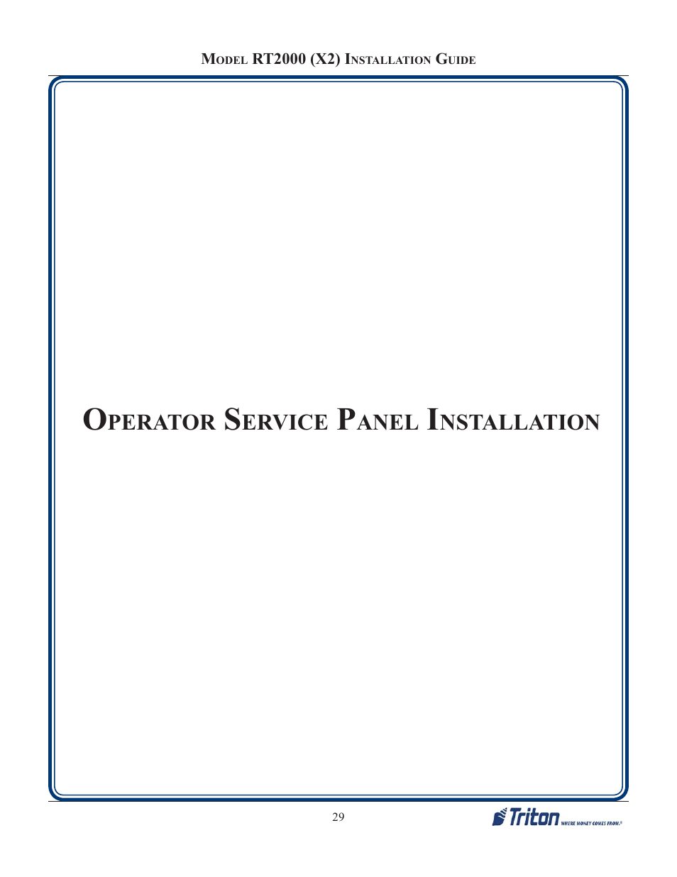 Triton RT2000 X2 Installation Manual User Manual | Page 29 / 36