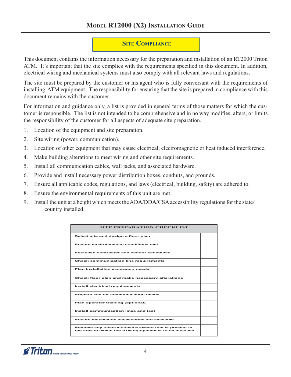 Triton RT2000 X2 Installation Manual User Manual | Page 4 / 36