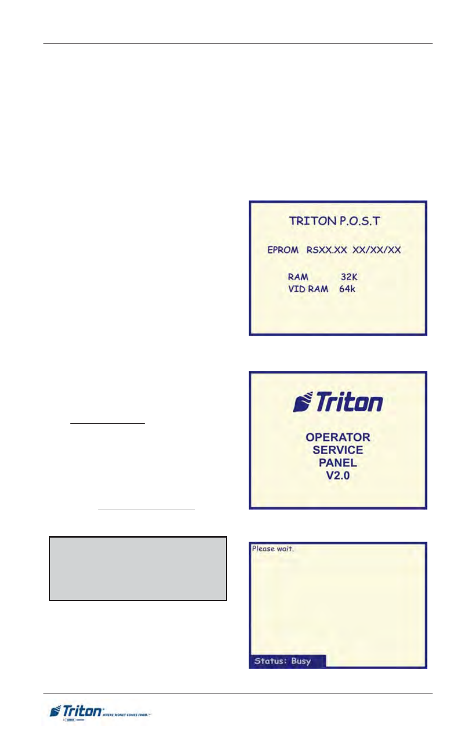 Rt2000 u, Operator service panel (osp) functions | Triton RT2000 User Manual User Manual | Page 162 / 190