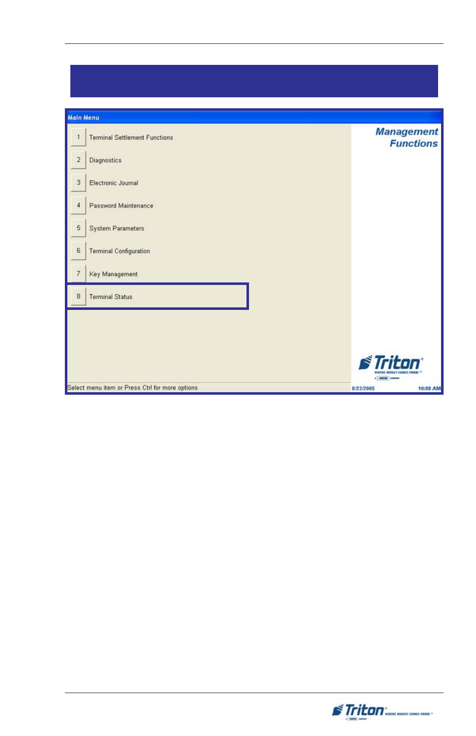 Erminal, Tatus | Triton FT5000XP PC-BASED ATMS User Manual User Manual | Page 165 / 207