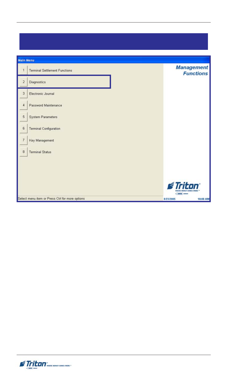 Iagnostics, Rl/ft5000 | Triton FT5000XP PC-BASED ATMS User Manual User Manual | Page 74 / 207