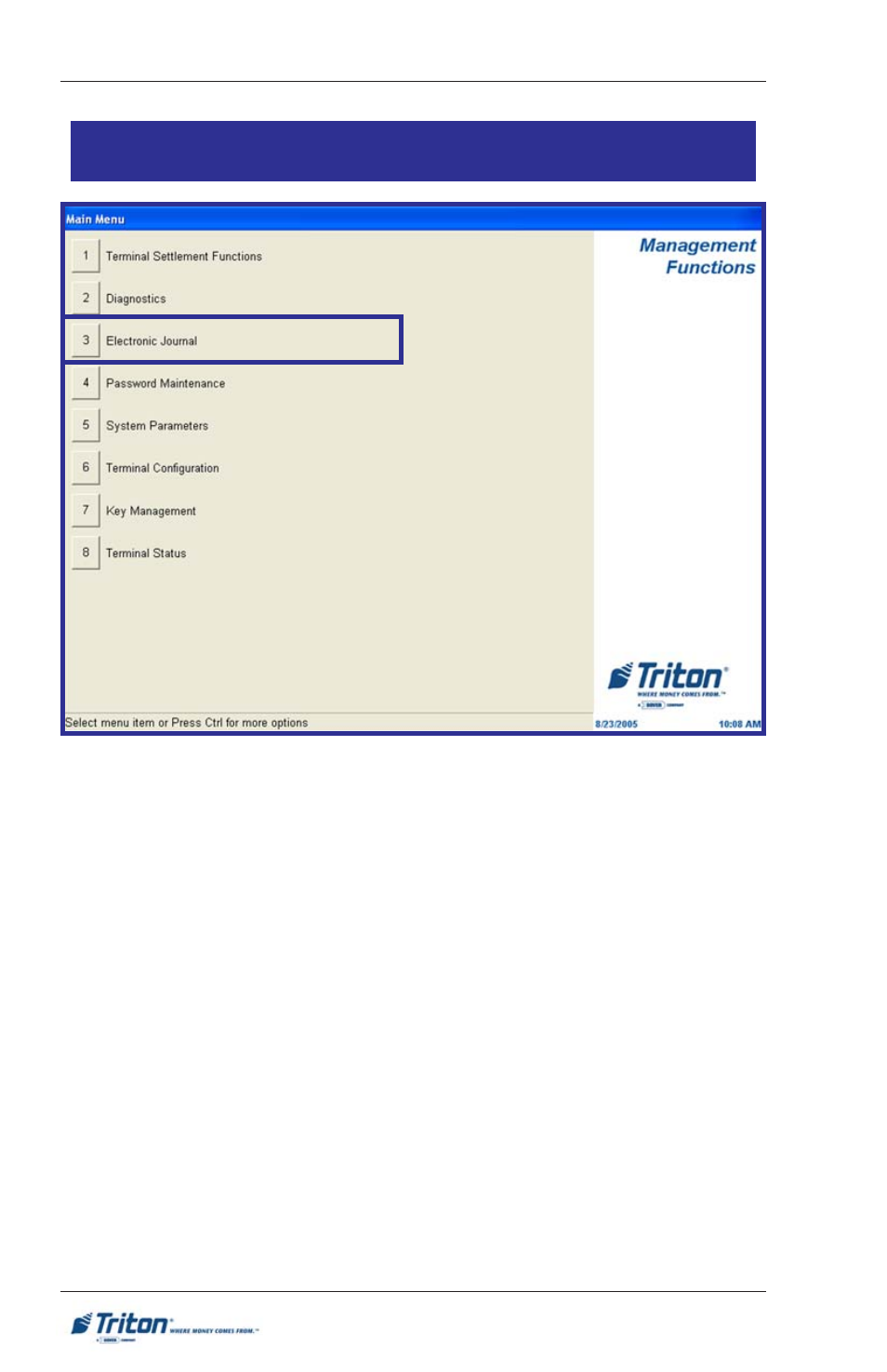 Lectronic, Ournal, Rl/ft5000 | Triton FT5000XP PC-BASED ATMS User Manual User Manual | Page 98 / 207