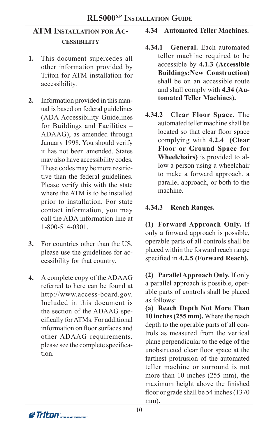 Atm i, Rl5000 | Triton RL5000XP PC-BASED ATMS Installation Manual User Manual | Page 10 / 48