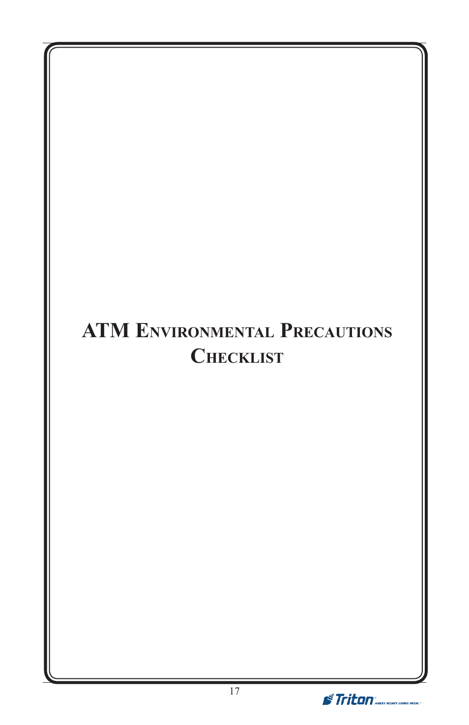 Atm e | Triton RL5000XP PC-BASED ATMS Installation Manual User Manual | Page 17 / 48