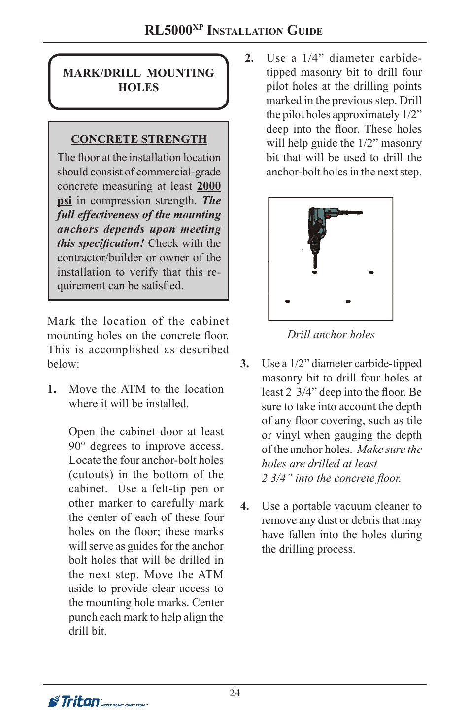 Rl5000 | Triton RL5000XP PC-BASED ATMS Installation Manual User Manual | Page 24 / 48